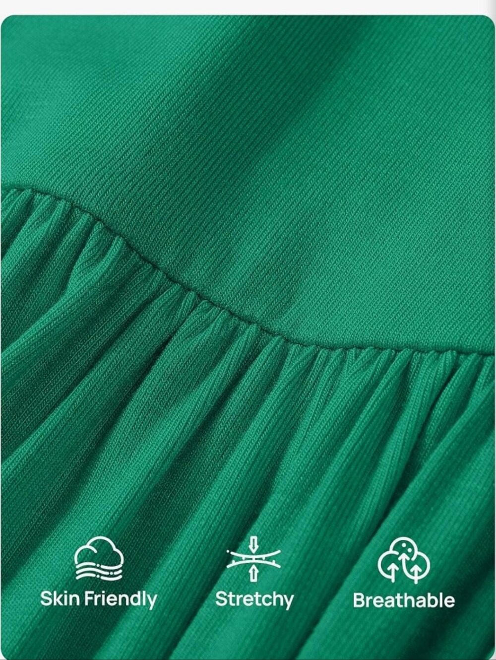 Off-Shoulder Emerald Green Maxi Dress NWT Size Large - Picture 6 of 16